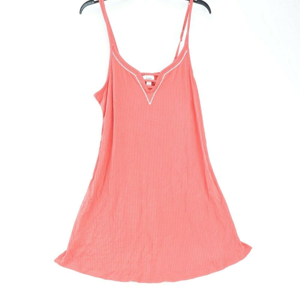 Jenni Ladder Front Scoop-Neck Chemise Nightgown, Medium